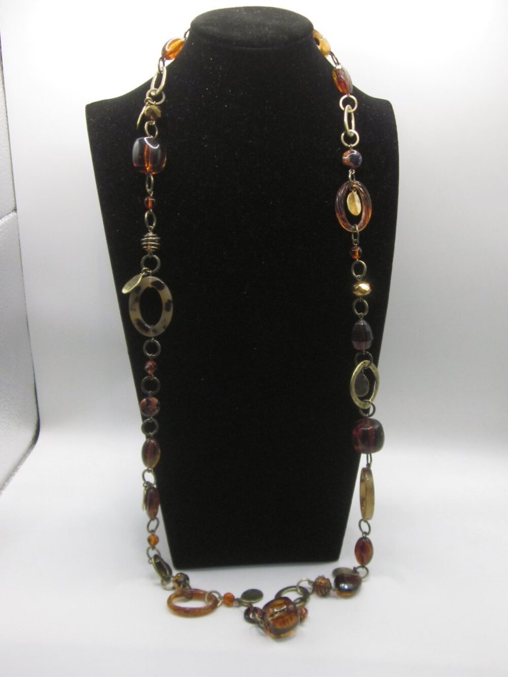 Premier Designs Long Amber Tone Necklace
